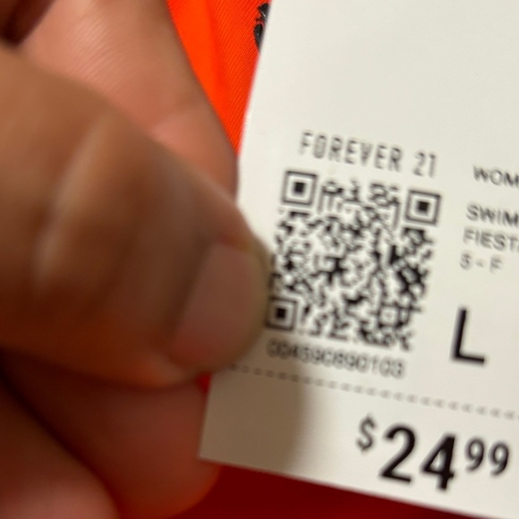 Forever 21 Bright Orange Swim Top - Picture 4 of 4